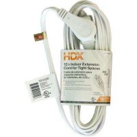 HDX 12 ft. 16/2 Indoor Tight Space Cube Tap Extension Cord, White